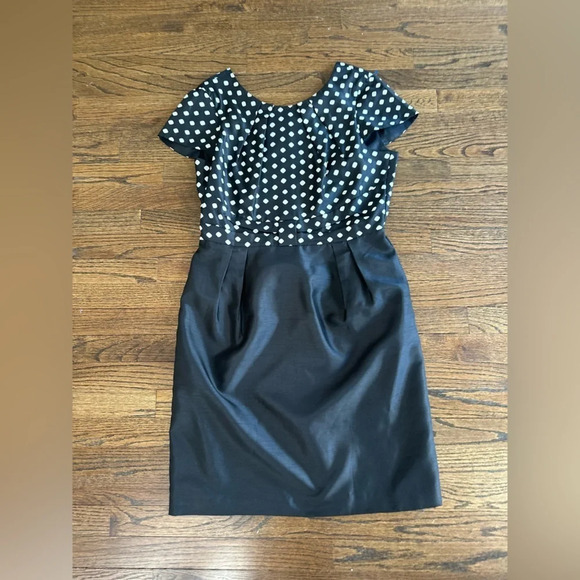 Sara Campbell Women's Polka Dot Bow Short Sleeve Dress Black. SZ 14 C0530 - Picture 1 of 13